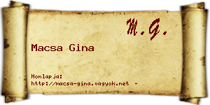 Macsa Gina névjegykártya